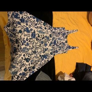 blue and white dress